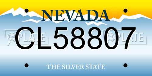 CL58807 Nevada License Plate