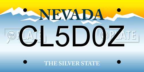 CL5D0Z Nevada License Plate