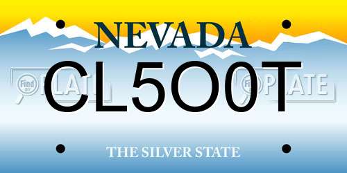 CL5O0T Nevada License Plate