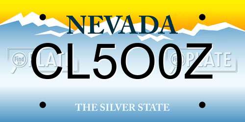 CL5O0Z Nevada License Plate