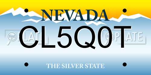 CL5Q0T Nevada License Plate