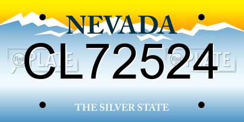 CL72524 Nevada License Plate