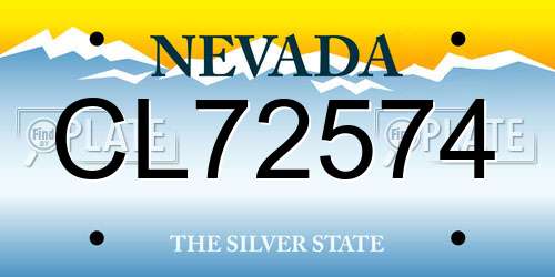 CL72574 Nevada License Plate