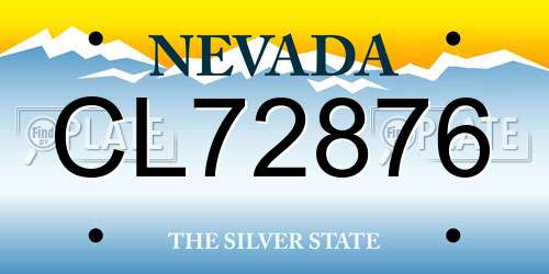 CL72876 Nevada License Plate