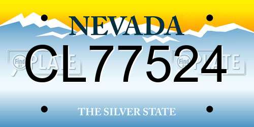 CL77524 Nevada License Plate