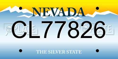 CL77826 Nevada License Plate