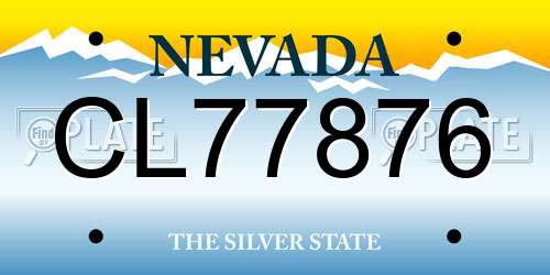 CL77876 Nevada License Plate
