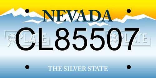 CL85507 Nevada License Plate