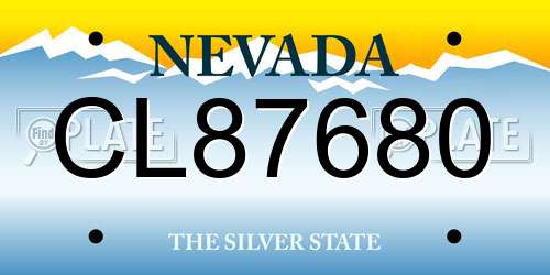 CL87680 Nevada License Plate