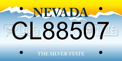 CL88507 Nevada License Plate