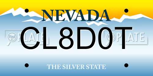 CL8D0T Nevada License Plate