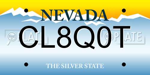 CL8Q0T Nevada License Plate