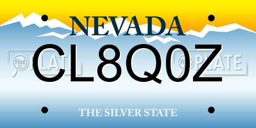 CL8Q0Z Nevada License Plate