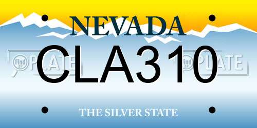 CLA310 Nevada License Plate