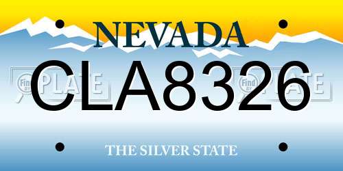 CLA8326 Nevada License Plate