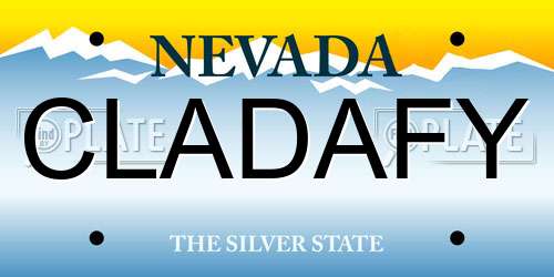 CLADAFY Nevada License Plate