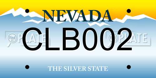 CLB002 Nevada License Plate