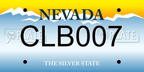 CLB007 Nevada License Plate