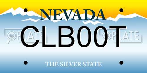 CLB00T Nevada License Plate