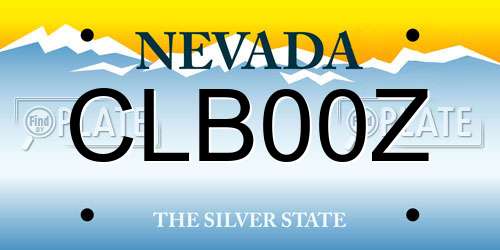 CLB00Z Nevada License Plate