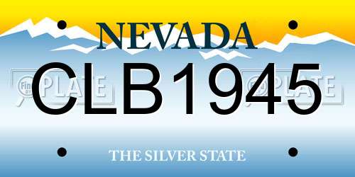 CLB1945 Nevada License Plate