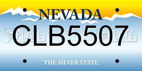 CLB5507 Nevada License Plate
