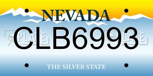 CLB6993 Nevada License Plate