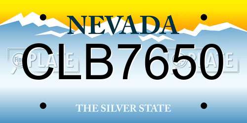 CLB7650 Nevada License Plate
