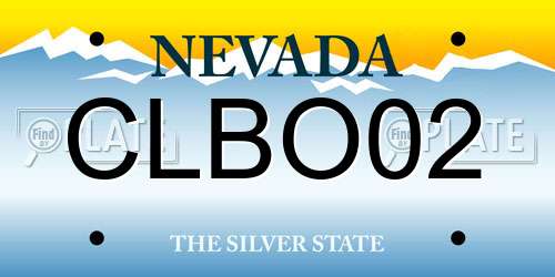 CLBO02 Nevada License Plate