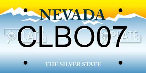 CLBO07 Nevada License Plate