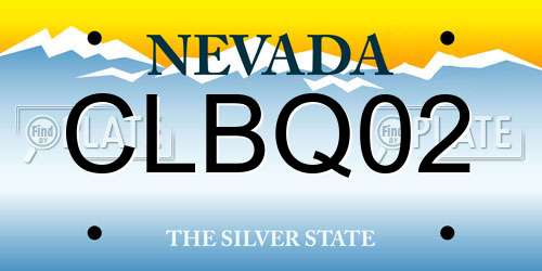 CLBQ02 Nevada License Plate