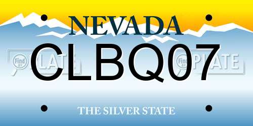 CLBQ07 Nevada License Plate