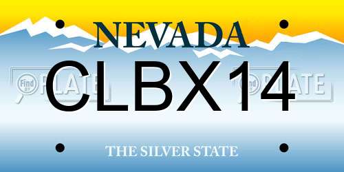CLBX14 Nevada License Plate