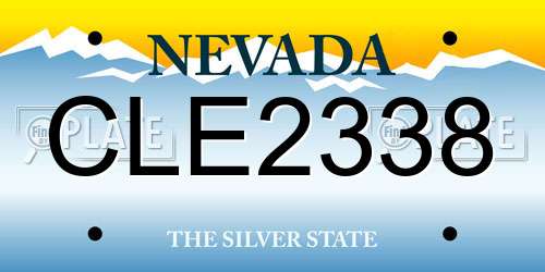 CLE2338 Nevada License Plate