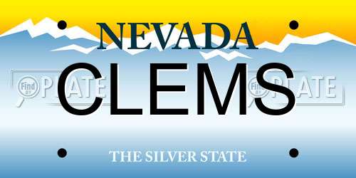 CLEMS Nevada License Plate