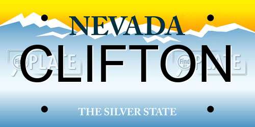 CLIFTON Nevada License Plate