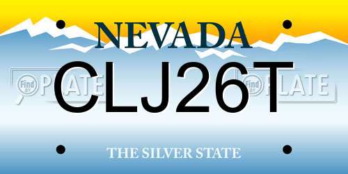 CLJ26T Nevada License Plate
