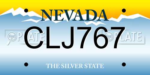 CLJ767 Nevada License Plate