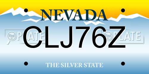 CLJ76Z Nevada License Plate