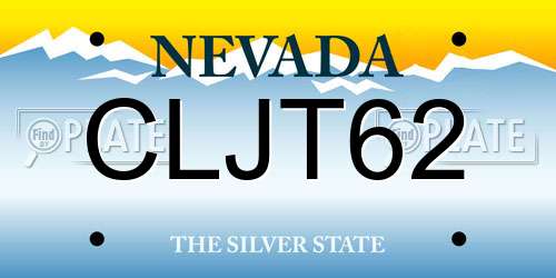 CLJT62 Nevada License Plate