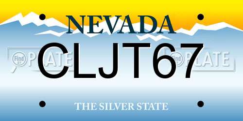 CLJT67 Nevada License Plate