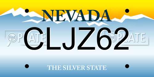 CLJZ62 Nevada License Plate