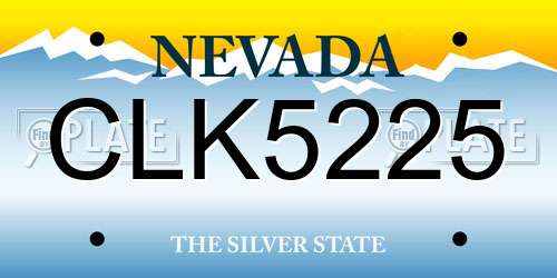 CLK5225 Nevada License Plate