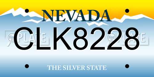 CLK8228 Nevada License Plate