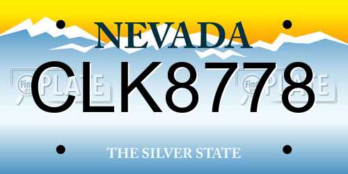 CLK8778 Nevada License Plate