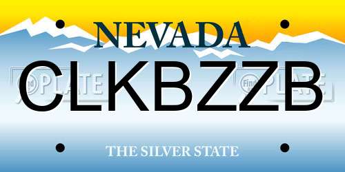 CLKBZZB Nevada License Plate