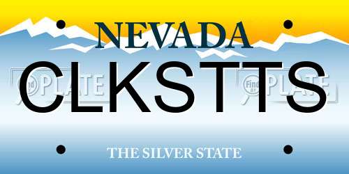 CLKSTTS Nevada License Plate