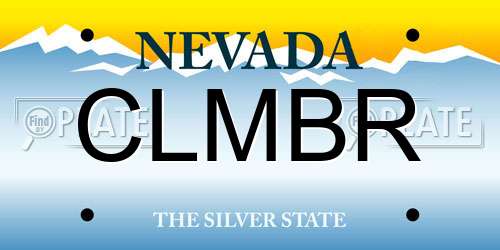 CLMBR Nevada License Plate