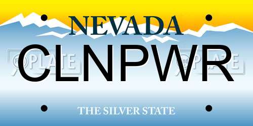 CLNPWR Nevada License Plate