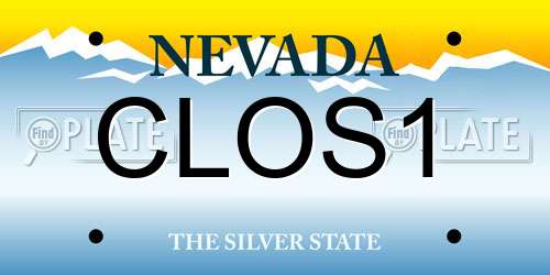 CLOS1 Nevada License Plate